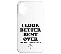 Custodia per iPhone 16 Plus I Look Better Bent Over Book See Back for Details Peach Butt