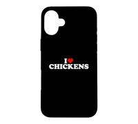 Custodia per iPhone 16 Plus I Love Chickens