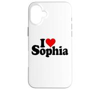 Custodia per iPhone 16 Plus I LOVE CUORE SOPHIA NOME SU UN TEE
