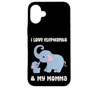 Custodia per iPhone 16 Plus I Love Elephants And My Momma Mamma Mamma Madre Figlio Figlia
