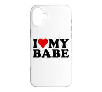 Custodia per iPhone 16 Plus I LOVE HEART MY BABE BAE RAGAZZO RAGAZZO