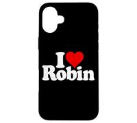 Custodia per iPhone 16 Plus I LOVE HEART ROBIN NOME SU UN TEE