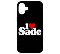 Custodia per iPhone 16 Plus I LOVE HEART SADE NOME SU UN TEE