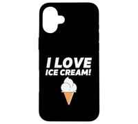 Custodia per iPhone 16 Plus I Love Ice Cream Party Outfit Vanilla Soft Serve Gelato Cone