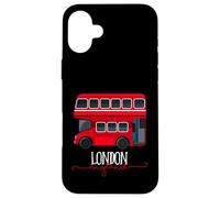 Custodia per iPhone 16 Plus I Love London, Cool London UK Red Bus Illustration Graphic