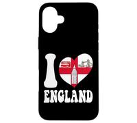 Custodia per iPhone 16 Plus I Love London England Bandiera con cuore orgoglioso papà inglese mamma zia