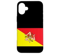 Custodia per iPhone 16 Plus I Love Sicily, Sicilian Flag Illustration Graphic Designs