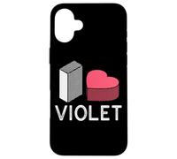Custodia per iPhone 16 Plus I Love Violet Nome Personalizzato Viola