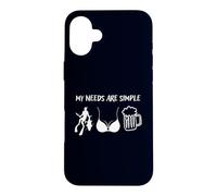 Custodia per iPhone 16 Plus I miei bisogni sono semplici pesca subacquea bikini birra oceano design