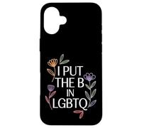 Custodia per iPhone 16 Plus I Put The B In LGBTQ Identità Bi-Orgoglio |-