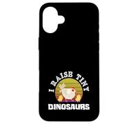 Custodia per iPhone 16 Plus I Raise Tiny Dinosaurs Funny Chicken Mom Retro Vintage