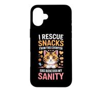 Custodia per iPhone 16 Plus I RESCUE SNACKS FROM THE COUNTER SHE RESCUES MY SANITY