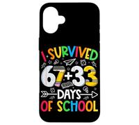 Custodia per iPhone 16 Plus I Survived 67 + 33 Days School Kids Funny Math 100th Day