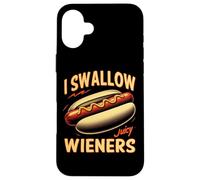 Custodia per iPhone 16 Plus I Swallow Juicy Wieners Divertente Scherzo Hot Dog Pun