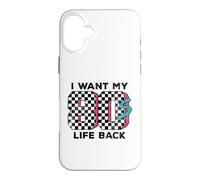 Custodia per iPhone 16 Plus I want my 80s Life Back Retro Art Scacchiera anni Ottanta Art