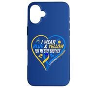 Custodia per iPhone 16 Plus I Wear Blue And Yellow For My Step Brother - Down Syndrome