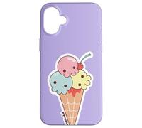 Custodia per iPhone 16 Plus Ice Cream Skull Spoopy Yami Kawaii Halloween Design, Pastel