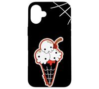 Custodia per iPhone 16 Plus Ice Cream Skull Spoopy Yami Kawaii Halloween Design, Spooky