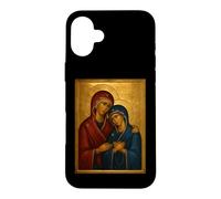 Custodia per iPhone 16 Plus Icona cattolica ortodossa di Sant'Anna e Maria Madre di Dio