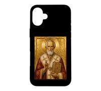Custodia per iPhone 16 Plus Icona ortodossa di San Nicola di Myra