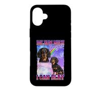 Custodia per iPhone 16 Plus IDK How Much Longer Slay Black Long Haired Dachshund Lover