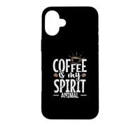 Custodia per iPhone 16 Plus Il caffè è il mio spirito Animale Caffeina