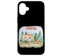 Custodia per iPhone 16 Plus Il campeggio è la mia terapia Camper nella foresta o nei boschi