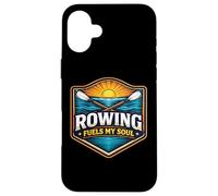 Custodia per iPhone 16 Plus Il canottaggio alimenta il mio motto dell'atleta della squadra Soul Row