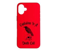 Custodia per iPhone 16 Plus Il capitalismo è un teschio di corvo della morte Goth Alternative Punk