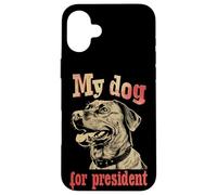 Custodia per iPhone 16 Plus Il mio cane per le elezioni del presidente divertente politico