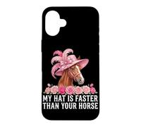 Custodia per iPhone 16 Plus Il mio cappello è più veloce del tuo cavallo Derby Day Horse Racing
