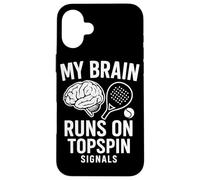 Custodia per iPhone 16 Plus Il mio cervello corre su segnali Topspin Padel