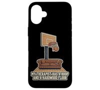 Custodia per iPhone 16 Plus Il mio terapeuta ha un cerchio e un pavimento in legno duro basket