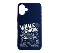 Custodia per iPhone 16 Plus Immersioni subacquee con squalo balena oceano biologia marina animale