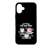 Custodia per iPhone 16 Plus Impostazione della barra ad alta divertente allenamento Sushi pesi di sollevamento