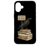Custodia per iPhone 16 Plus In With The Banned Books Crow Book Lover Bibliophile Reading