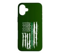 Custodia per iPhone 16 Plus Indietro la linea verde sottile verde, bandiera americana, pattuglia di frontiera