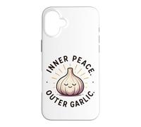 Custodia per iPhone 16 Plus Inner Peace Outer Aglio Divertente Amante Dell'aglio