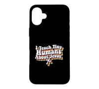 Custodia per iPhone 16 Plus Insegno a piccoli esseri umani su Gesù VBS Squad Christian Teacher