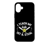 Custodia per iPhone 16 Plus Insegno ai miei figli Hit & Rubare Softball Mom