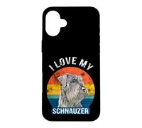Custodia per iPhone 16 Plus Io amo Il mio Schnauzer gigante Schnauzer Retro Grunge