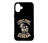 Custodia per iPhone 16 Plus Io non scoreggia I sussurro nei miei pantaloni mucca bavaglio