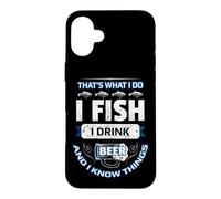 Custodia per iPhone 16 Plus Io Pesco, Bevo Birra e So Cose Divertenti Pescando Vintage