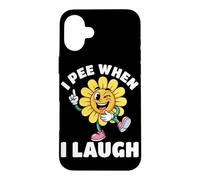 Custodia per iPhone 16 Plus Io pipì quando rido fiore giallo pipì scherzo umorismo