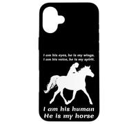 Custodia per iPhone 16 Plus Io sono i suoi occhi Lui è le mie ali Sono il suo umano Lui è il mio cavallo