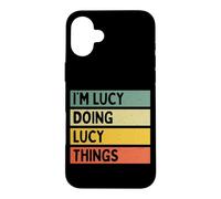 Custodia per iPhone 16 Plus Io sono Lucy Doing Lucy Things Divertente Citazione Personalizzata