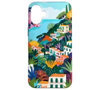 Custodia per iPhone 16 Plus Italia Villaggio Europeo Arte Minimalista