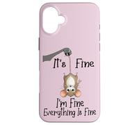 Custodia per iPhone 16 Plus It's fine I'm fine everything is fine funny Cute Mouse Rat