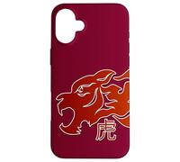 Custodia per iPhone 16 Plus Japanese Tiger Red Flame Design For Men Year Of The Tiger