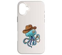 Custodia per iPhone 16 Plus Jellyfish Western Sheriff Cowboy Funny Ocean Animal